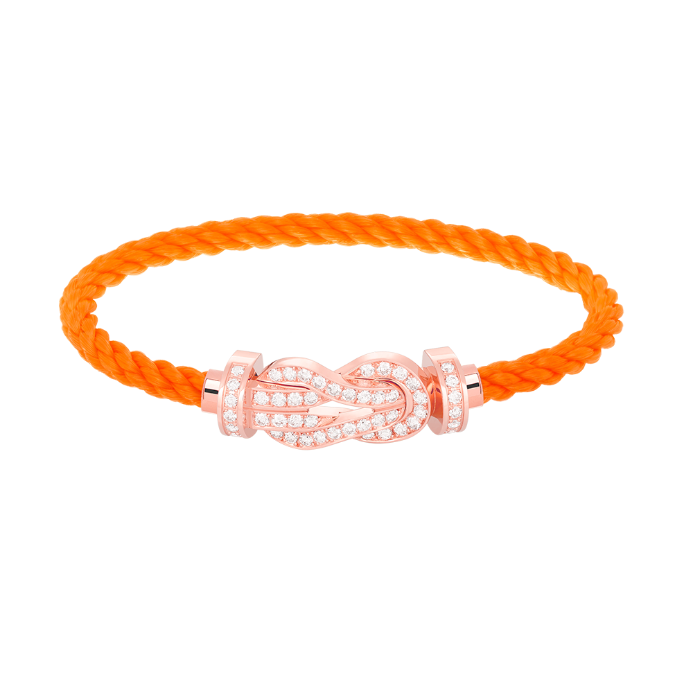CHANCE LARGE 8 FIGURE BUCKLE FULL DIAMOND BRACELET ROSE GOLD