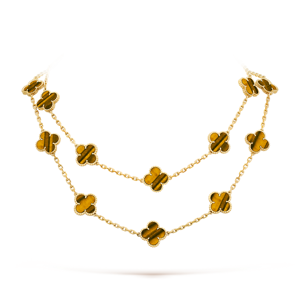 CLOVER 20 MOTIFS TIGER EYE ROSE GOLD
