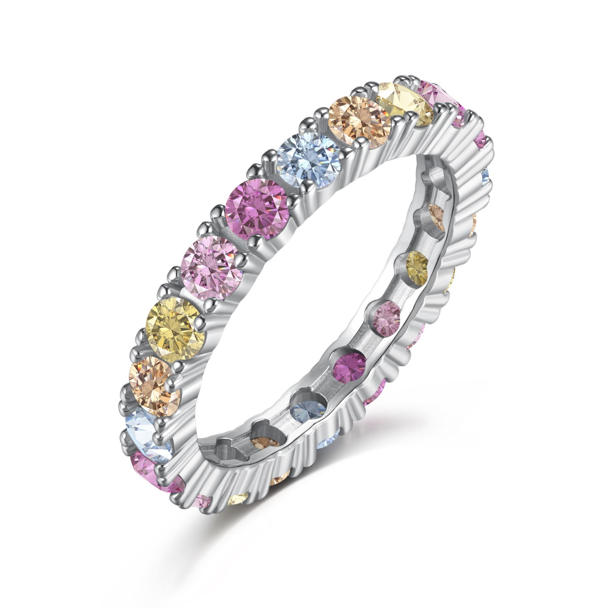 [HOT]Dazzling Lustrous Round Cut Tennis Ring