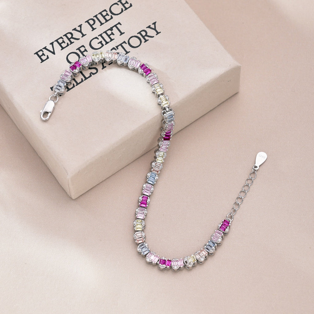 [HOT]Delicate Colorful Emerald Cut Party Bracelet