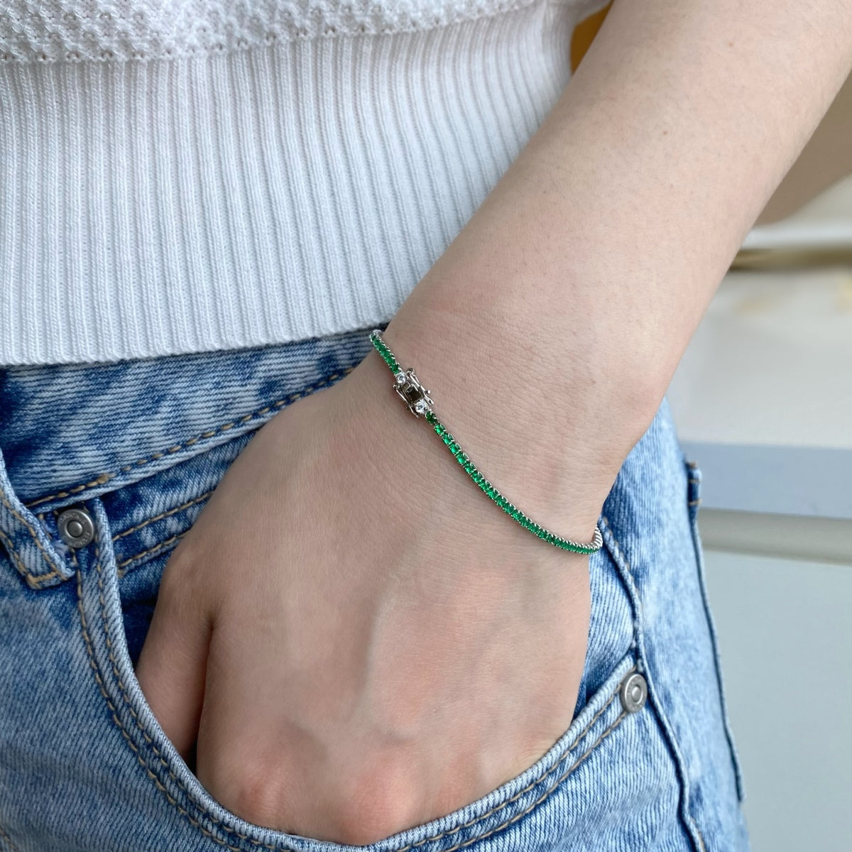 [HOT]Dazzling Colorful Round Cut Daily Bracelet