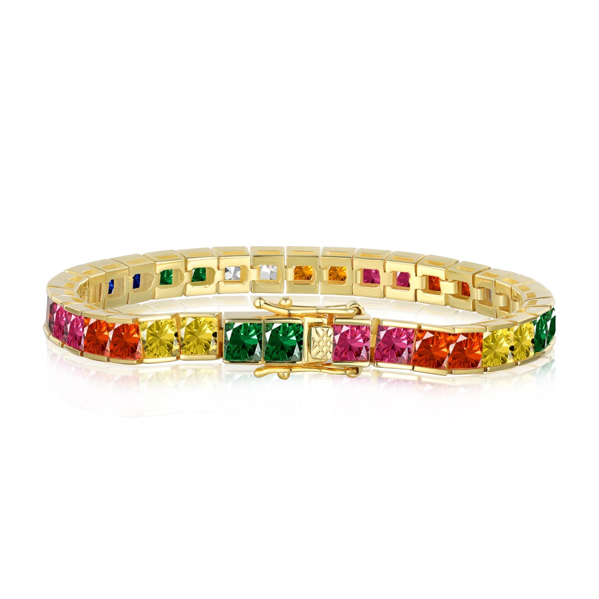 [HOT]Radiant Colorful Princess Cut Tennis Bracelet