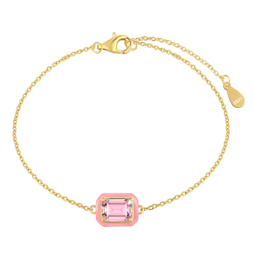 [HOT]2.0 Carat Sparkling Colorful Emerald Cut Daily Bracelet