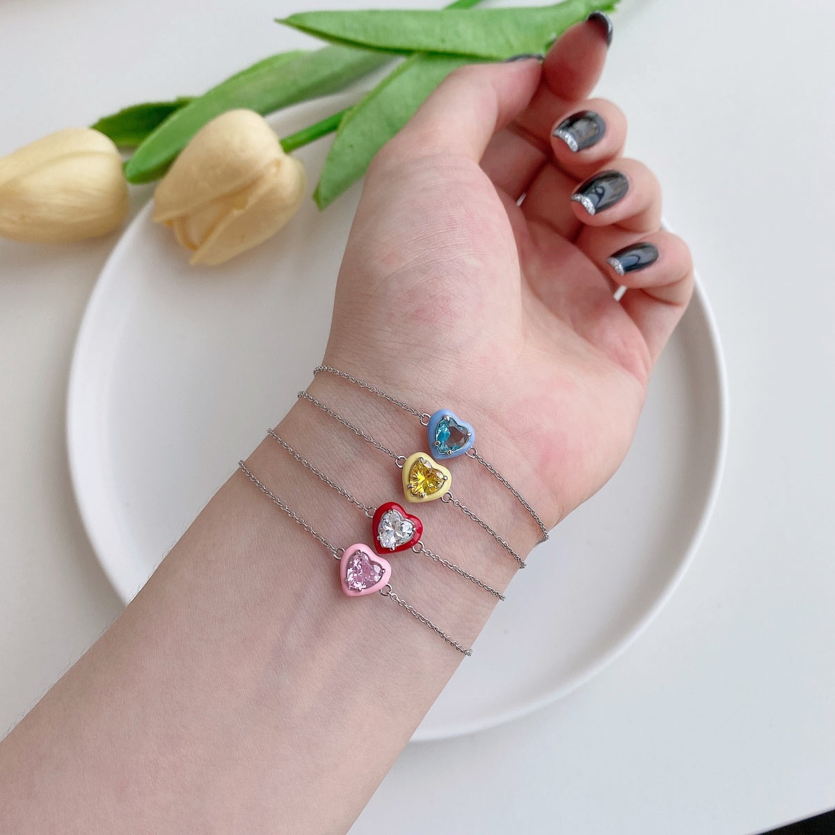[HOT]Sparkling Romantic Heart Shape Lover Bracelet