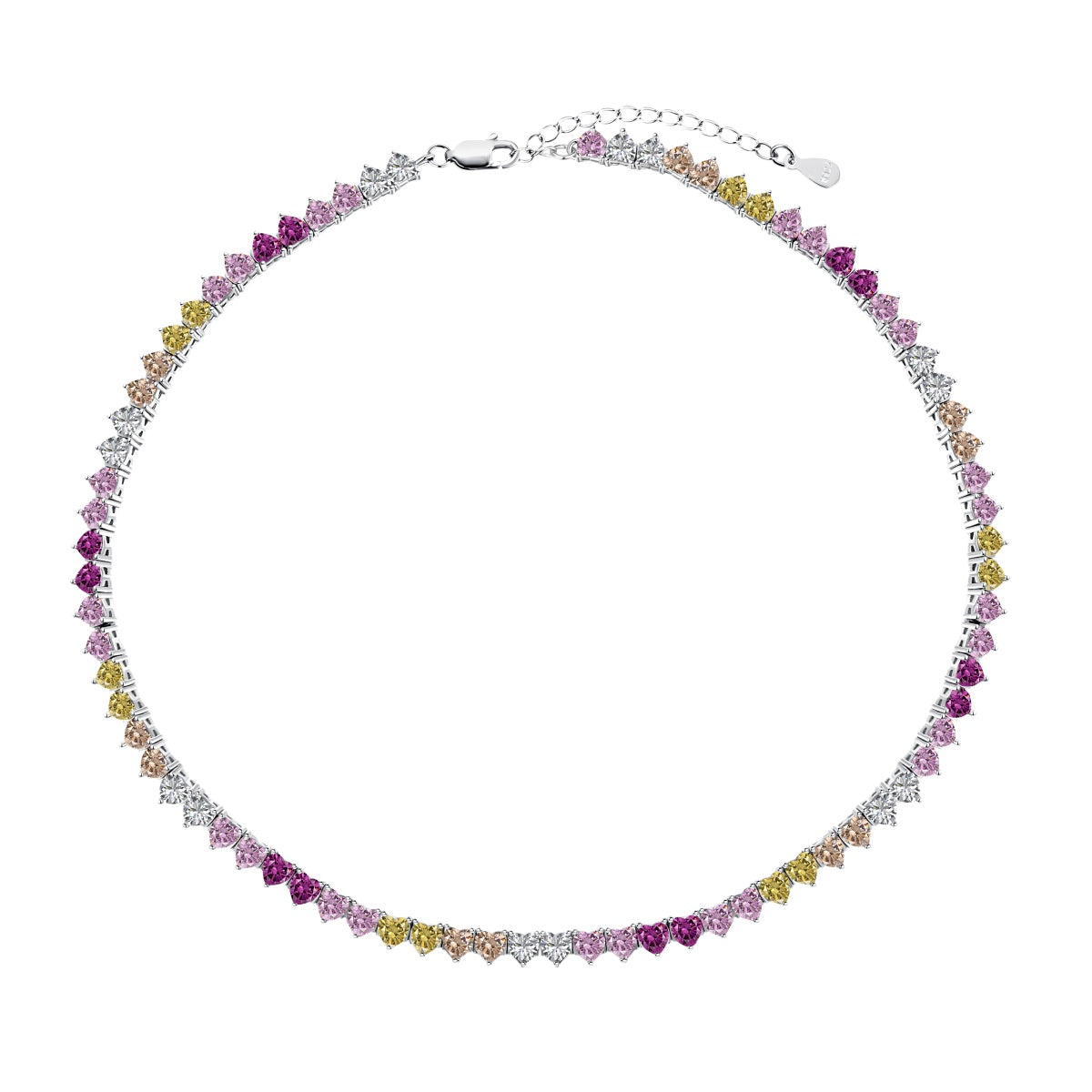 [HOT]Sparkling Colorful Full Heart Tennis Necklace