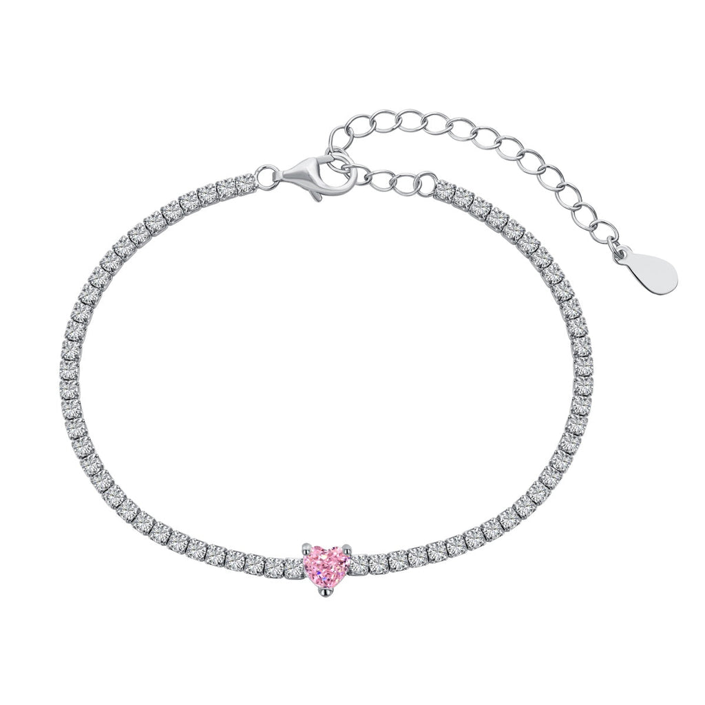[HOT]0.5 Carat Elegant Romantic Heart Shape Lover Bracelet