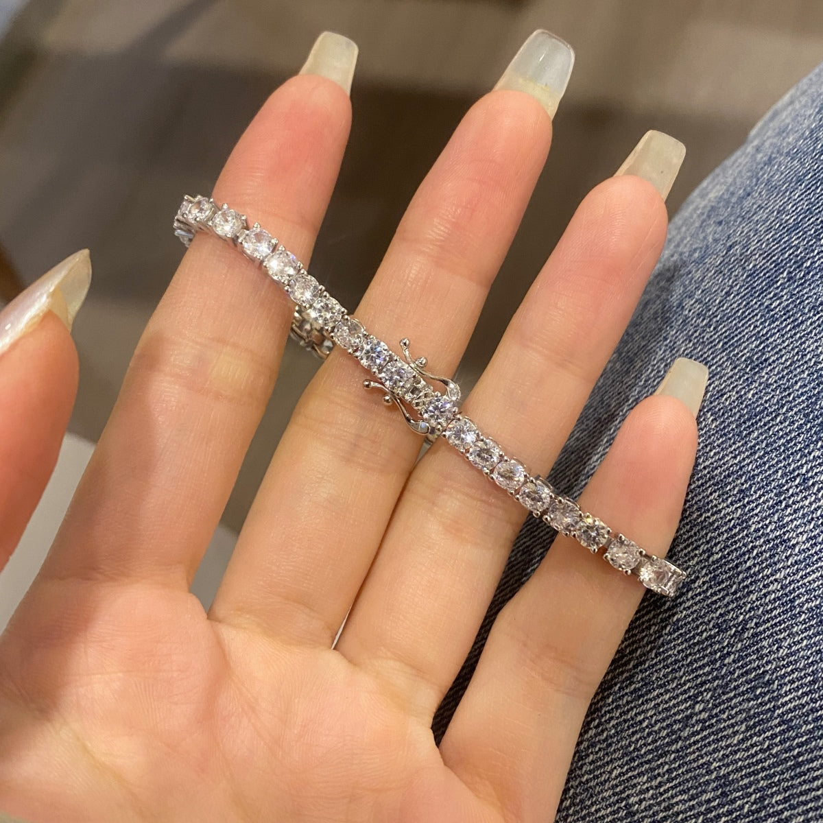 [HOT]Luxurious Ornate Round Cut Tennis Bracelet
