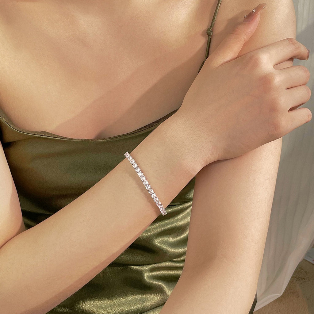[HOT]Luxurious Ornate Round Cut Tennis Bracelet