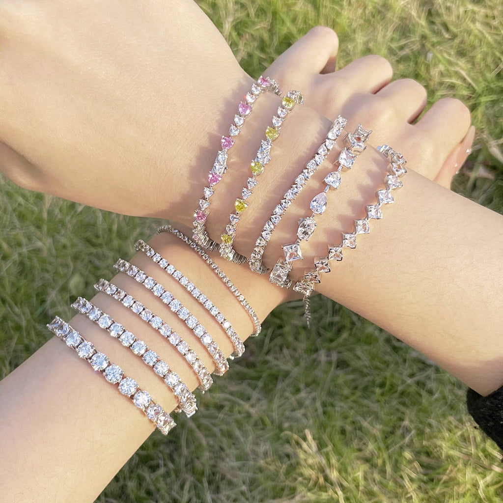 [HOT]Luxurious Ornate Round Cut Tennis Bracelet