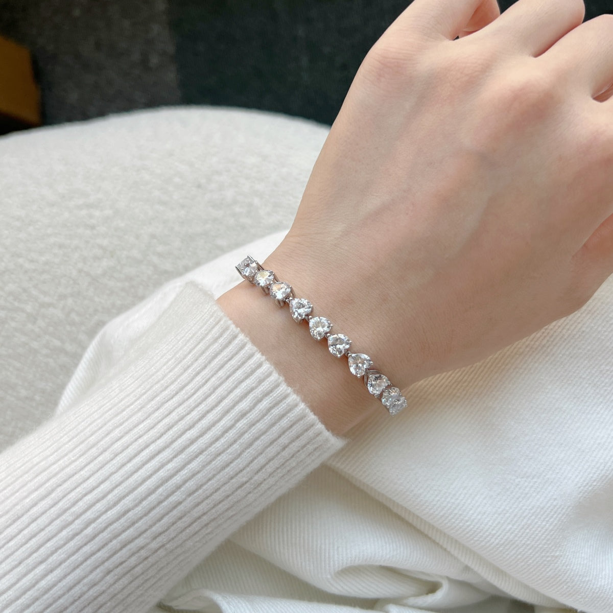 [HOT]0.75 Carat Elegant Romantic Heart Shape Lover Bracelet