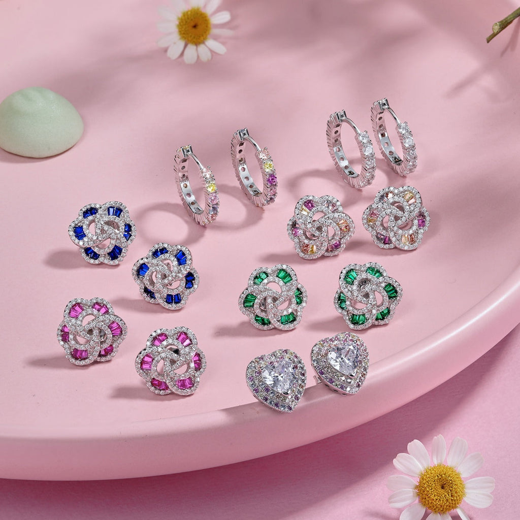[HOT]Radiant Colorful Round Cut Earrings