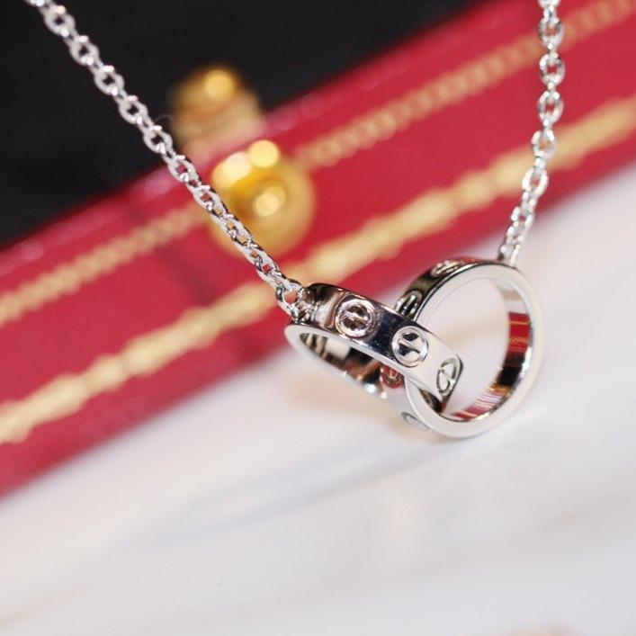 LOVE NECKLACE ROSE GOLD AND SILVER