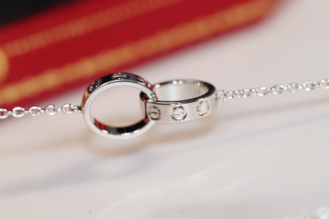 LOVE NECKLACE ROSE GOLD AND SILVER