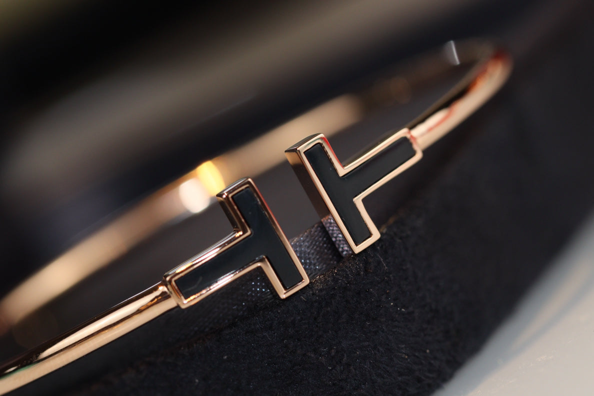 T BRACELET 1.8MM ONYX ROSE GOLD