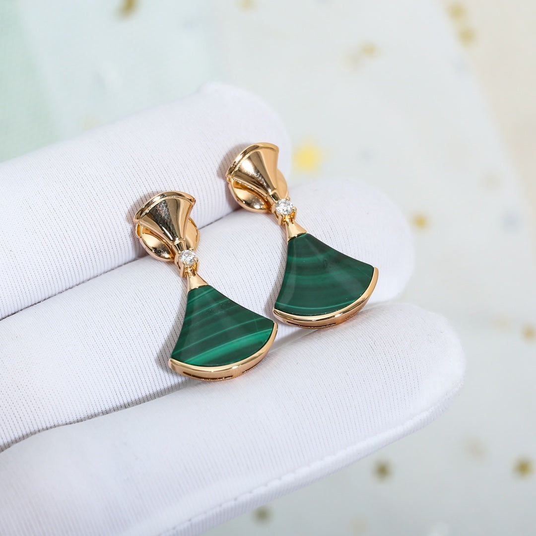 DREAM MALACHITE ROSE GOLD EARRINGS