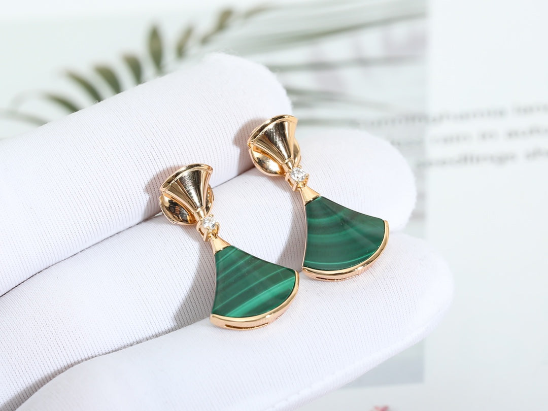 DREAM MALACHITE ROSE GOLD EARRINGS