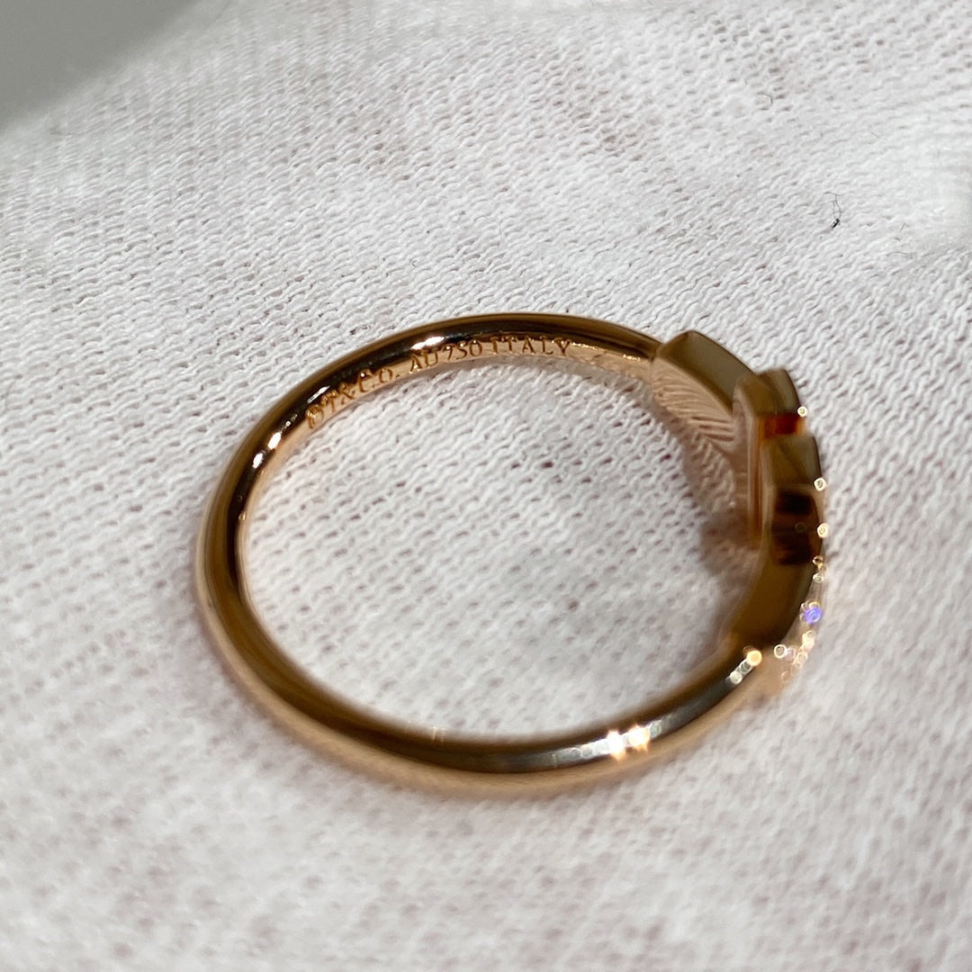 T WIRE RING DIAMOND ROSE GOLD