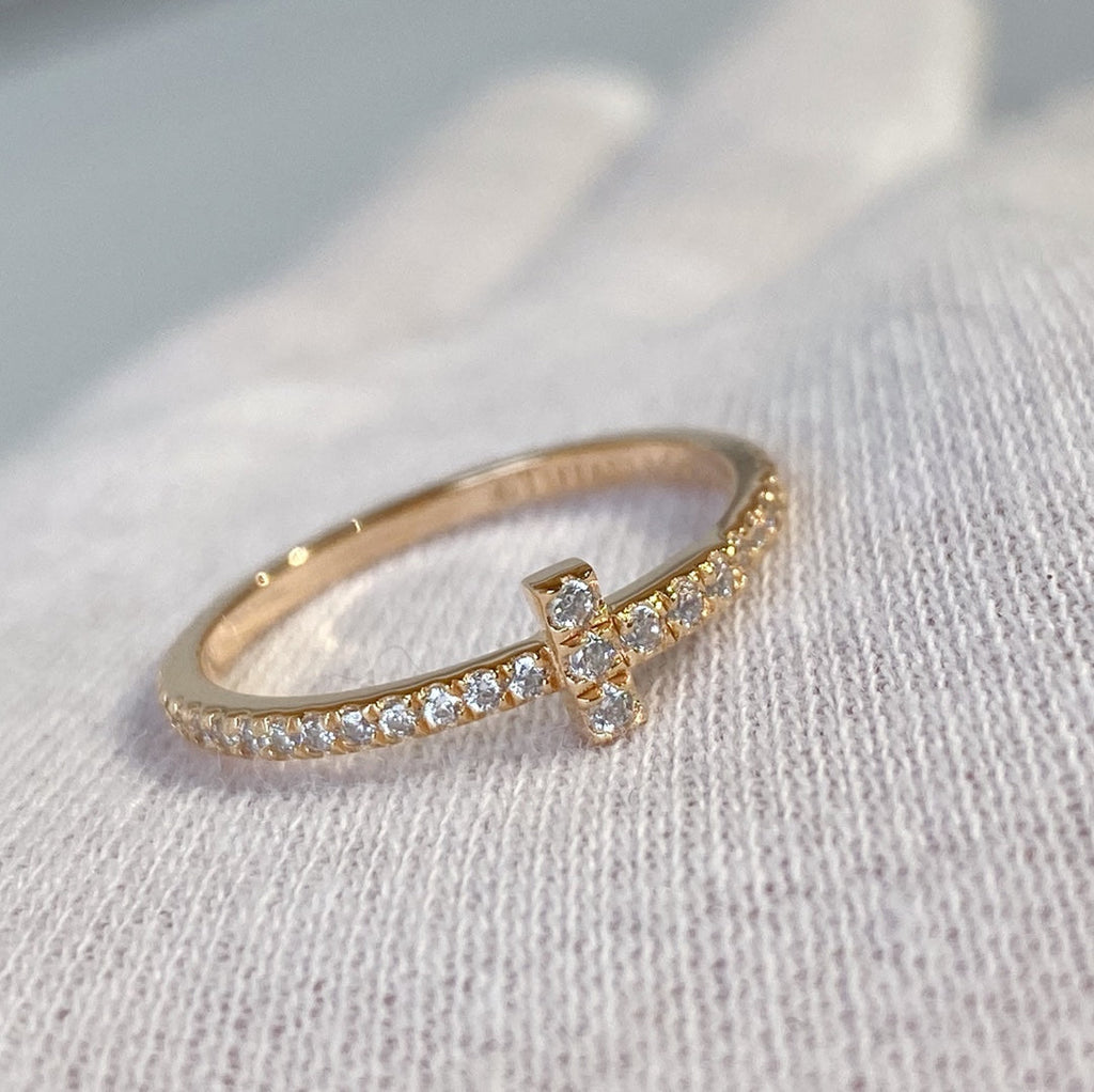 T RING DIAMOND ROSE GOLD