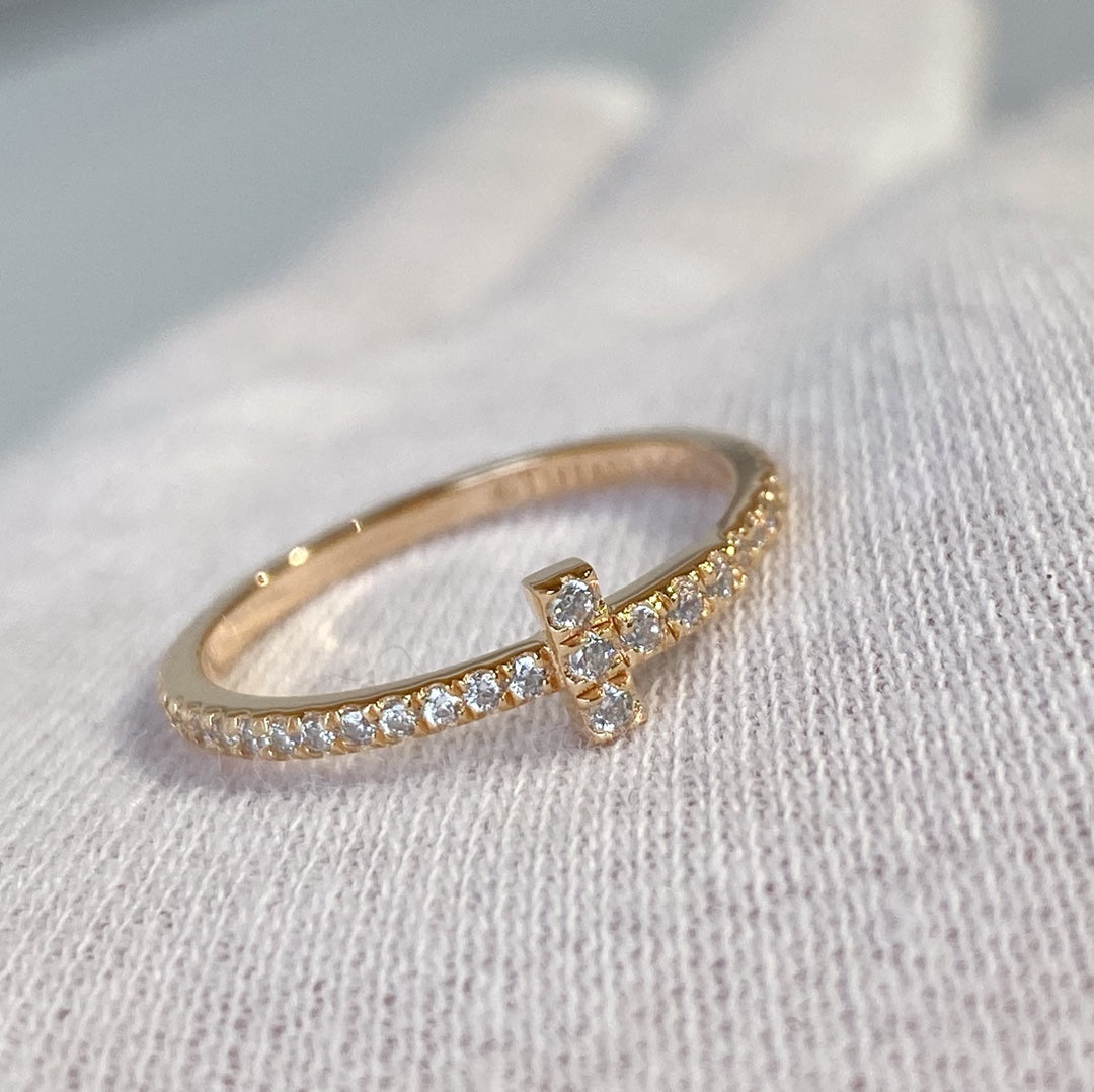 T RING DIAMOND ROSE GOLD