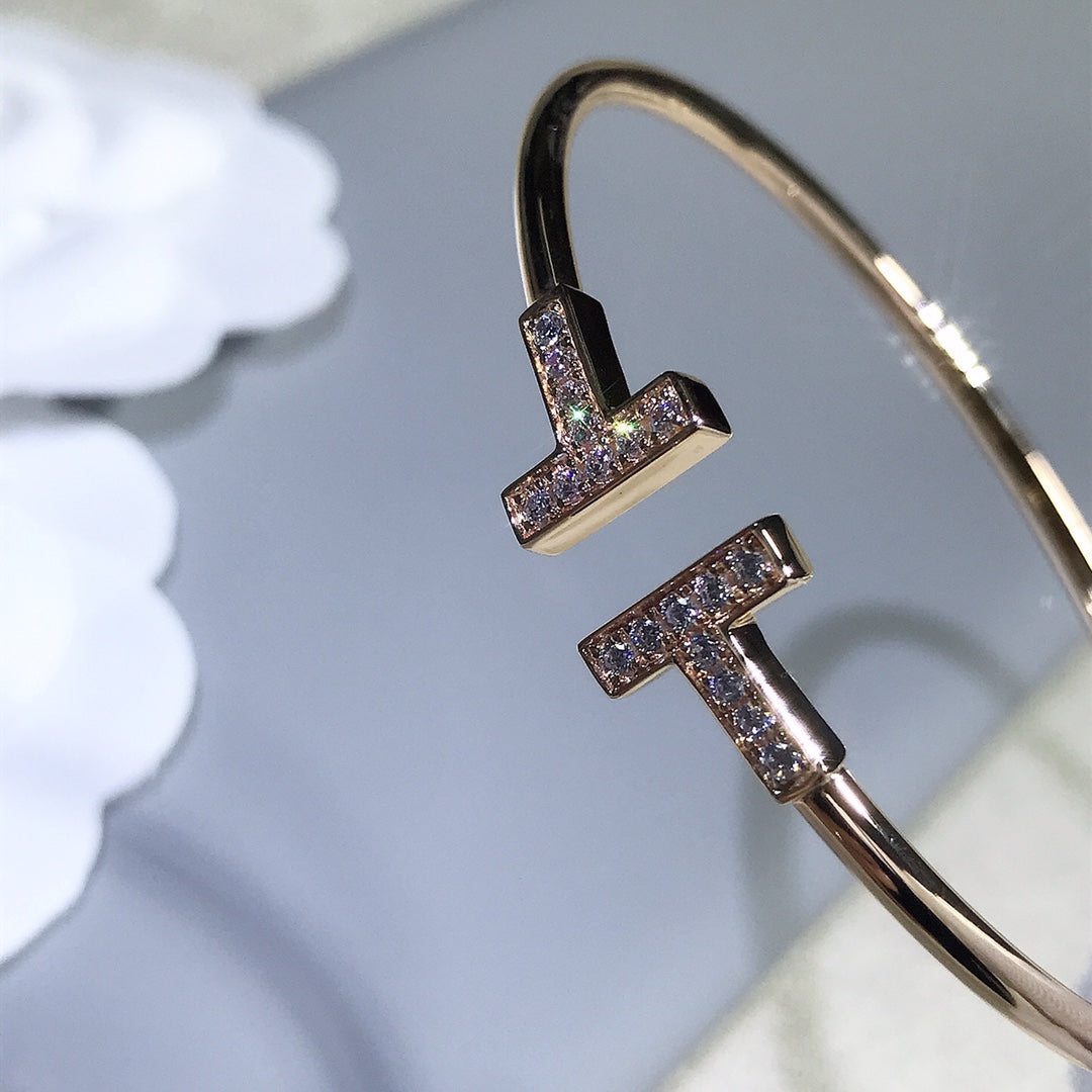 T BRACELET ROSE GOLD 1.8MM DIAMOND