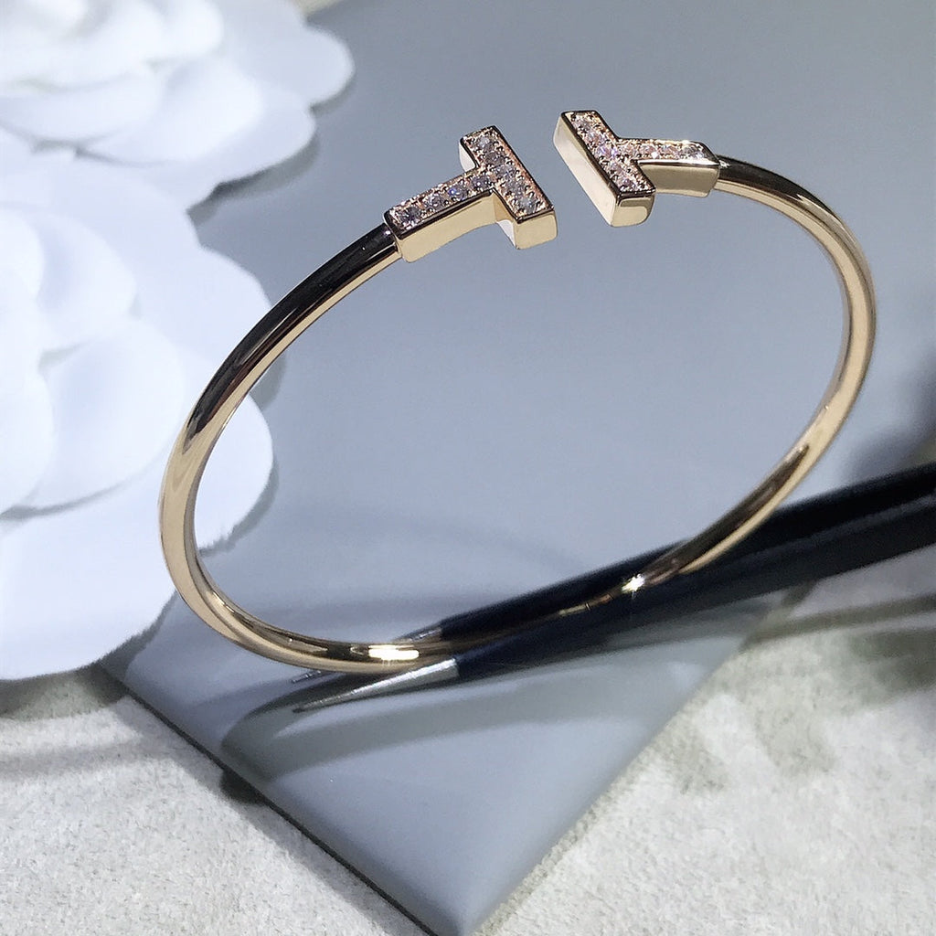 T BRACELET ROSE GOLD 1.8MM DIAMOND