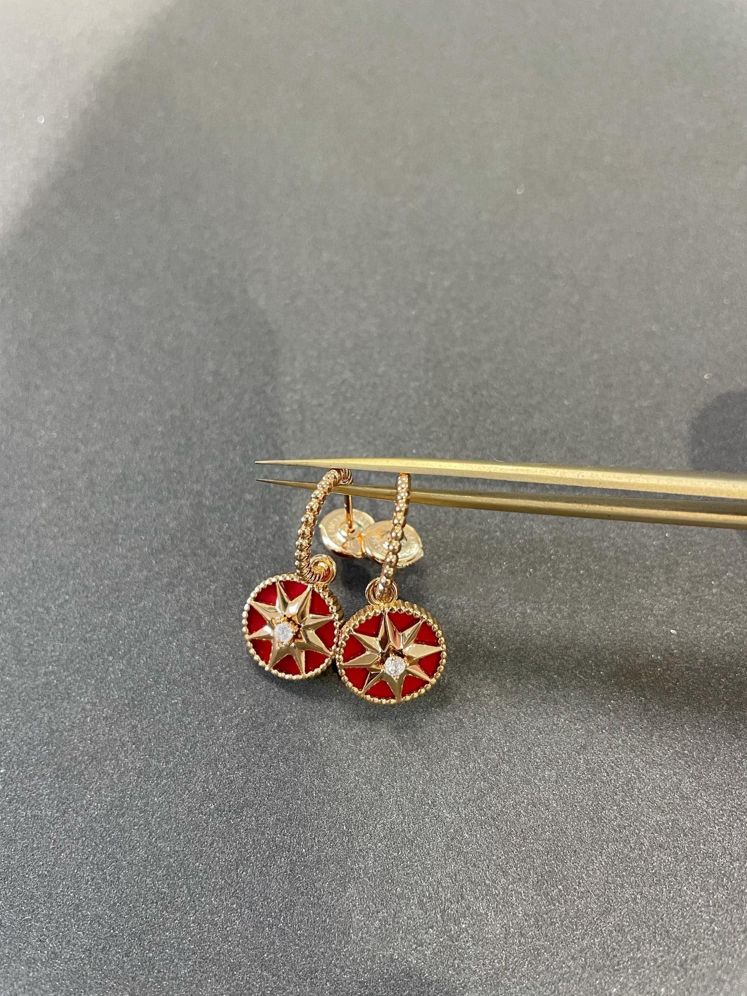 LUCKY STAR ROSE GOLD CARNELIAN EARRINGS