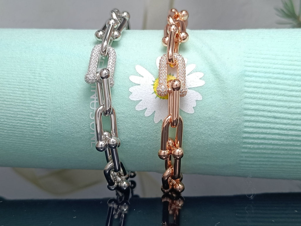 HARDWEAR BRACELET ROSE GOLD AND SILVER DIAMOND