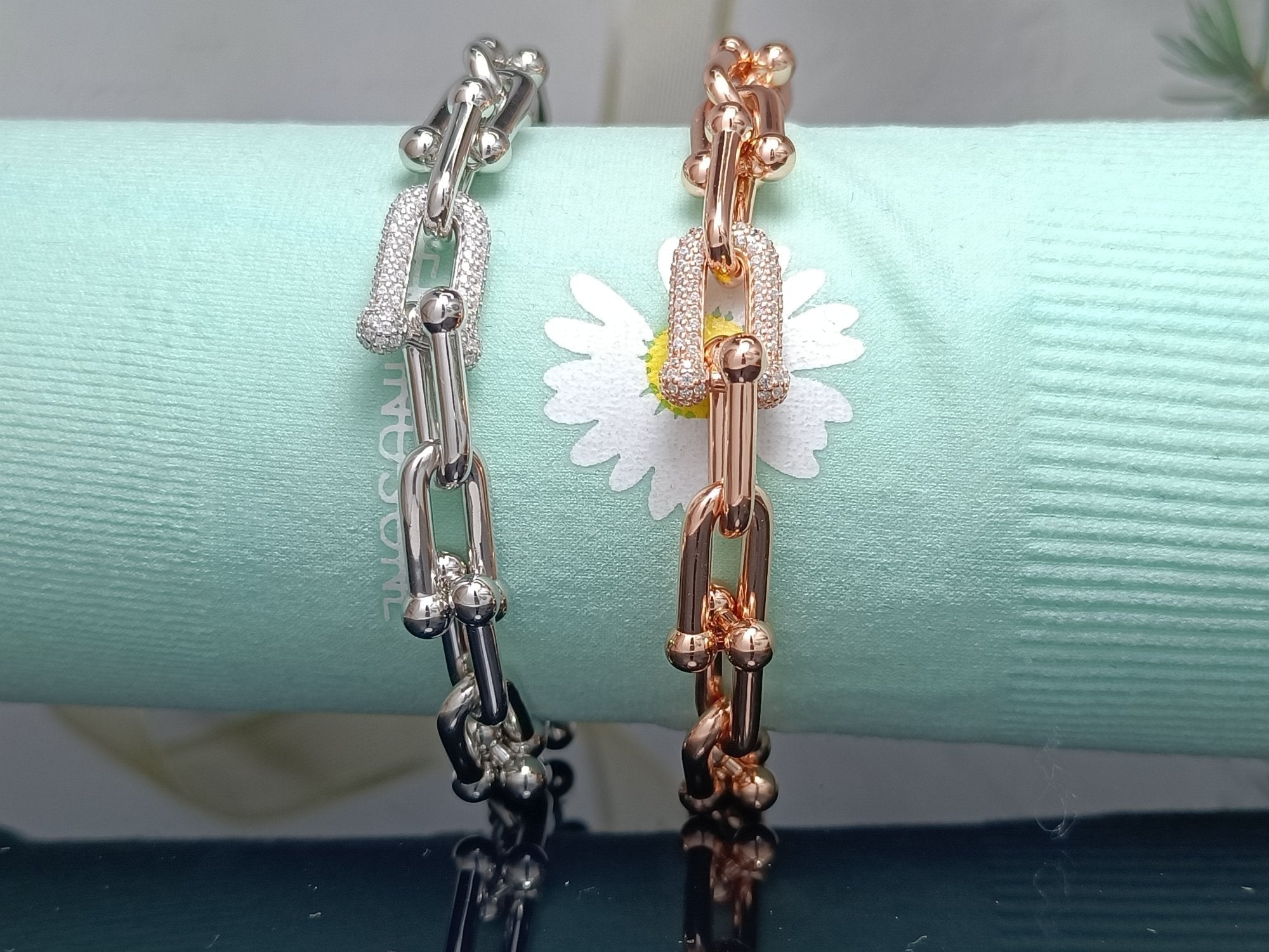 HARDWEAR BRACELET ROSE GOLD AND SILVER DIAMOND