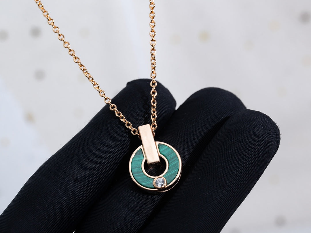 GARI NECKLACE ROSE GOLD MALACHITE