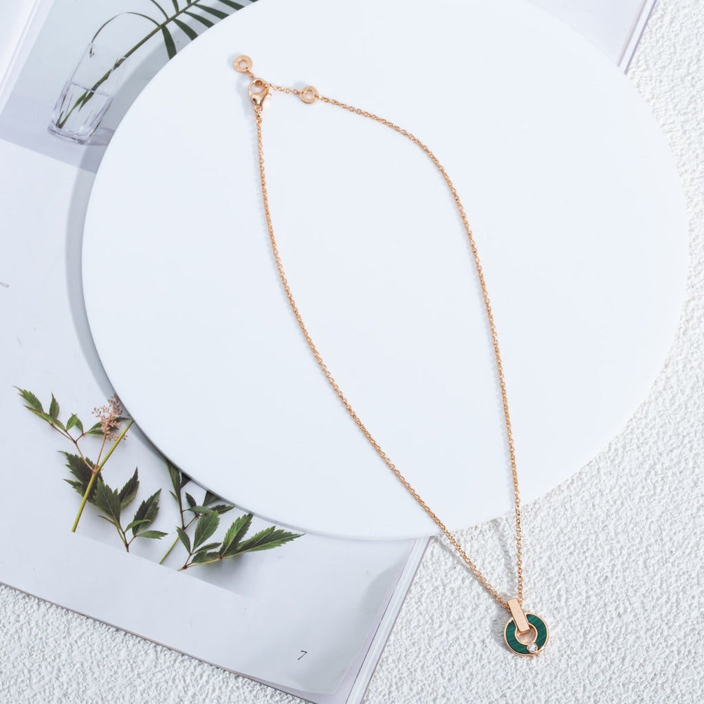 GARI NECKLACE ROSE GOLD MALACHITE