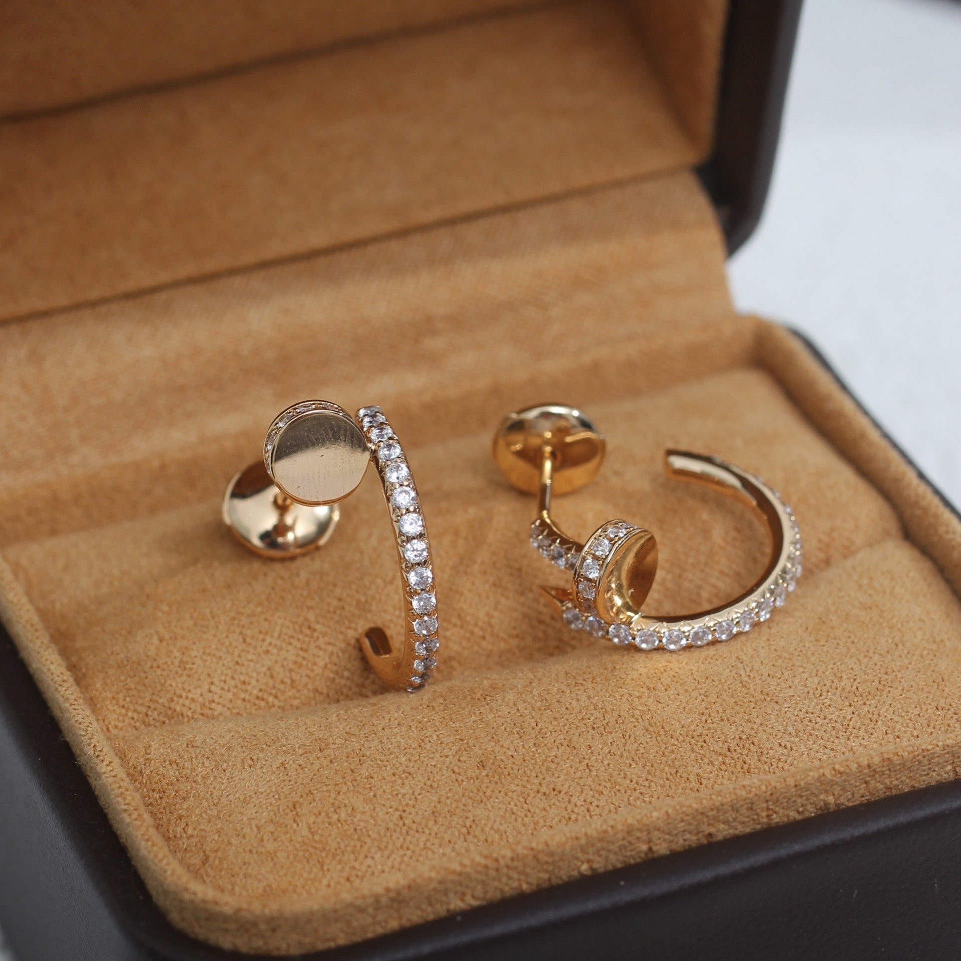 JUSTE EARRINGS 12.75MM ROSE GOLD DIAMOND