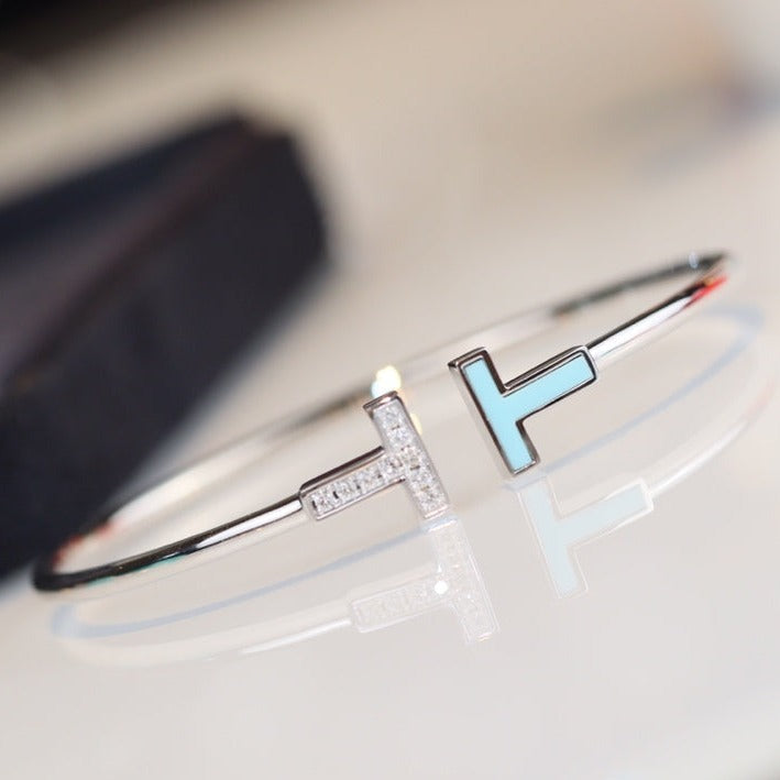 T BRACELET 1.8MM TURQUOISE DIAMOND ROSE GOLD