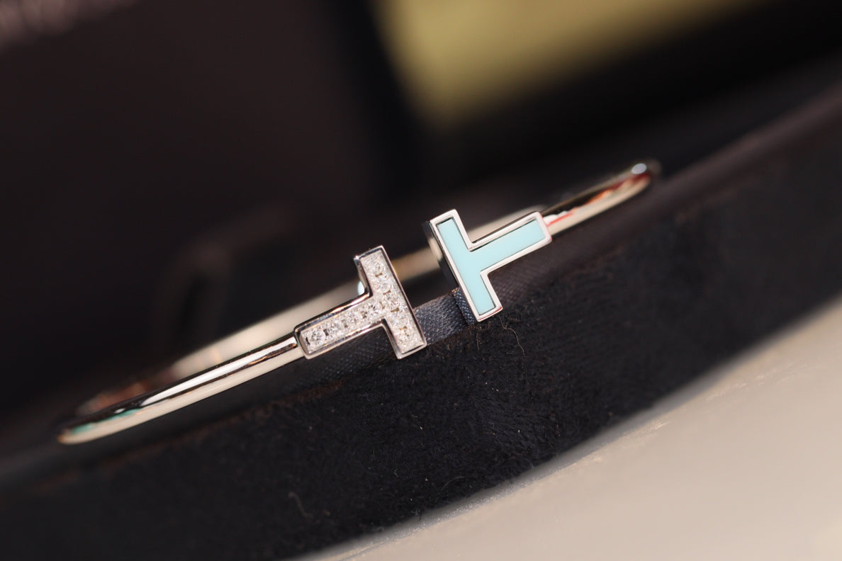 T BRACELET 1.8MM TURQUOISE DIAMOND ROSE GOLD