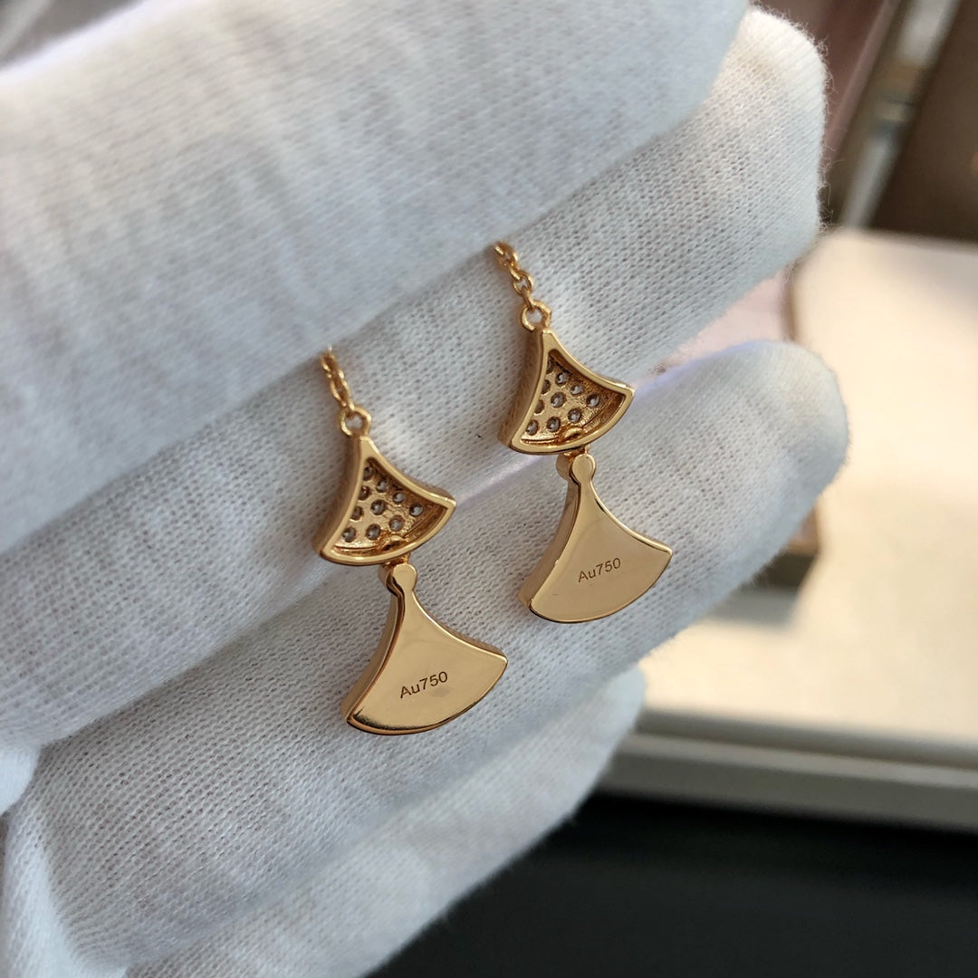 DREAM EARRINGS 3 MOTIFS DIAMOND MOP ROSE GOLD