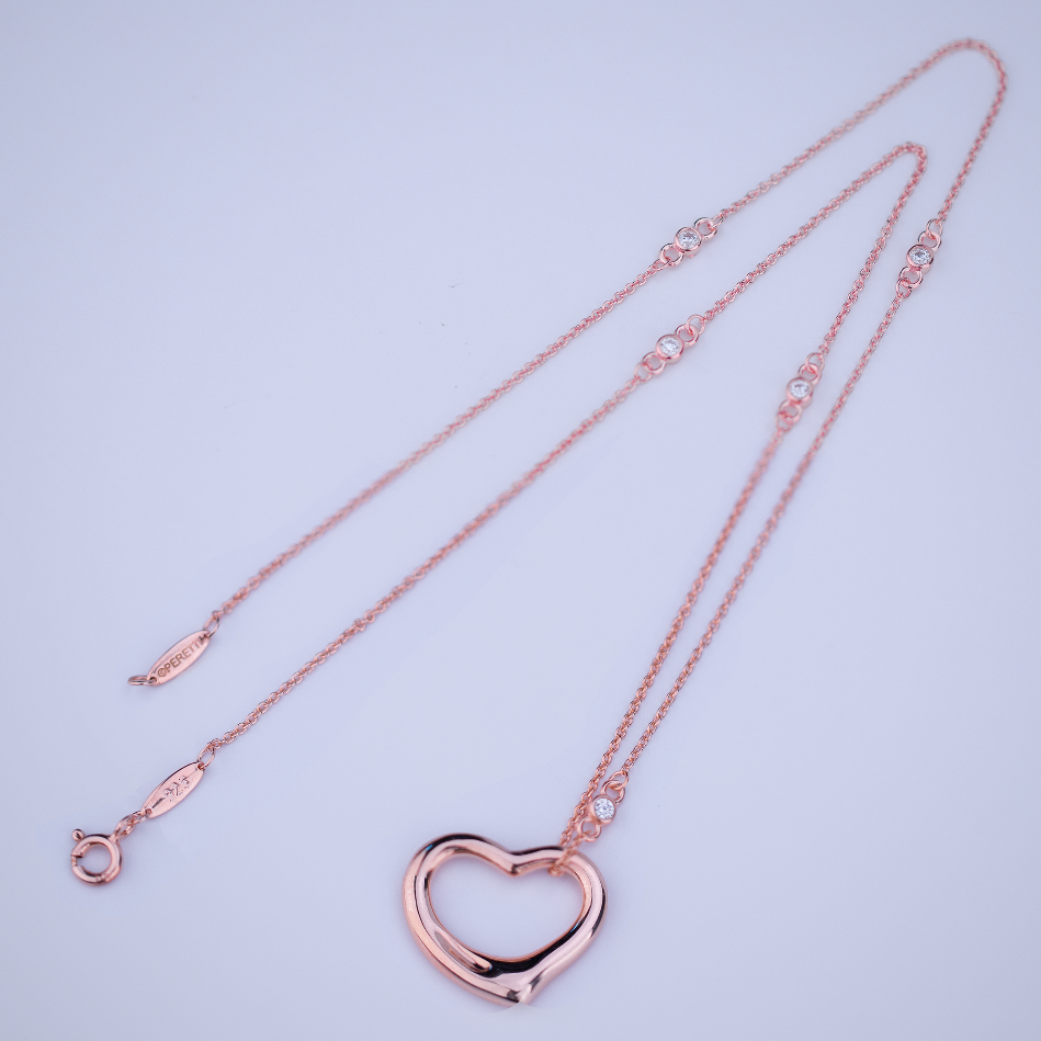 OPEN HEART PEDANT ROSE GOLD NECKLACE