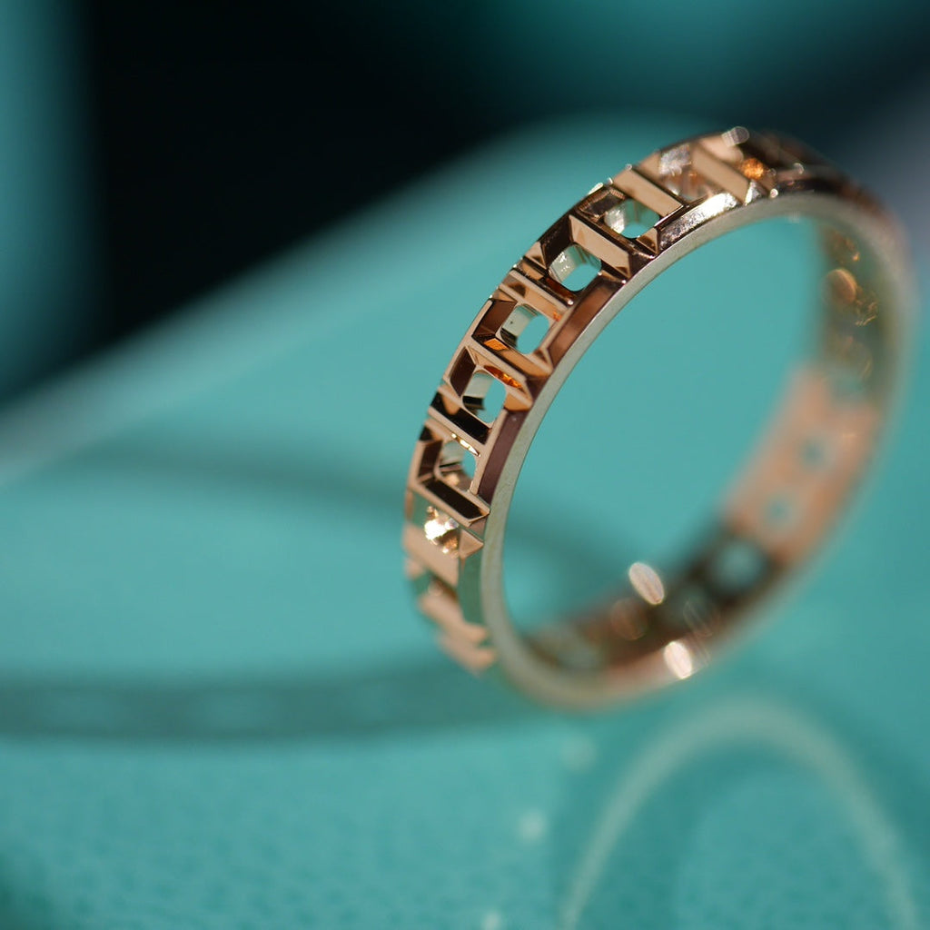 T TRUE 3.5MM ROSE GOLD RING
