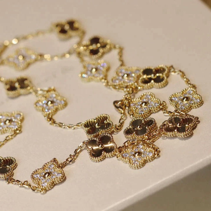 CLOVER 20 MOTIFS LASER DIAMOND NECKLACE