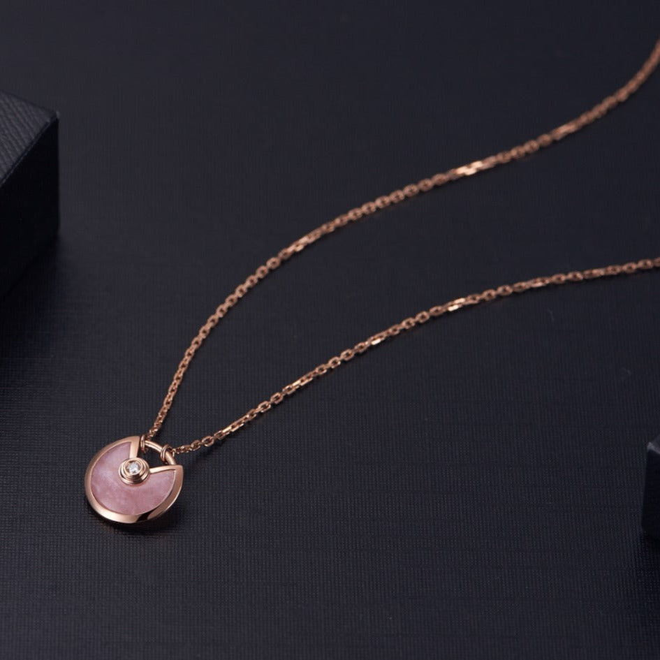 AMULETTE ROSE GOLD PINK MOP NECKLACE