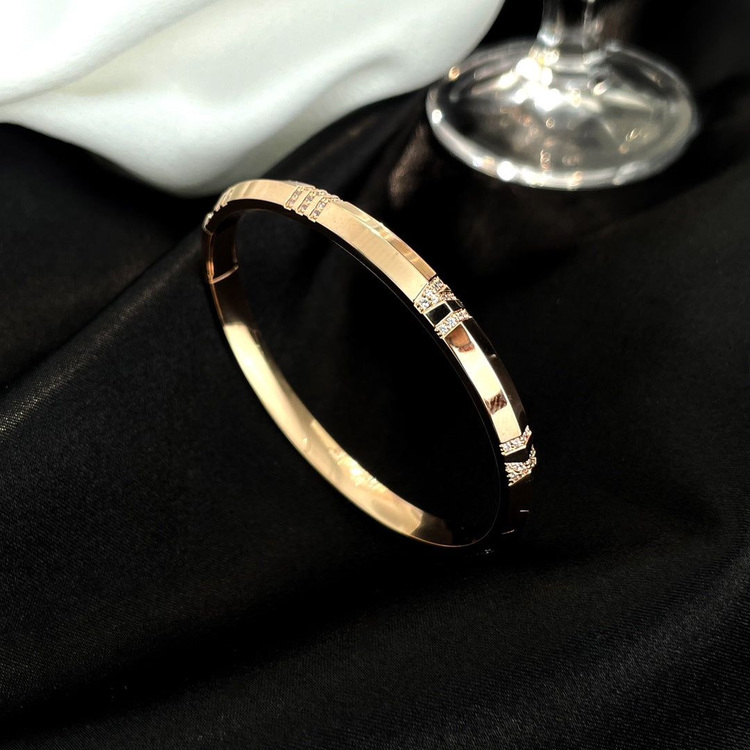 ATLAS BRACELET 6MM DIAMOND ROSE GOLD