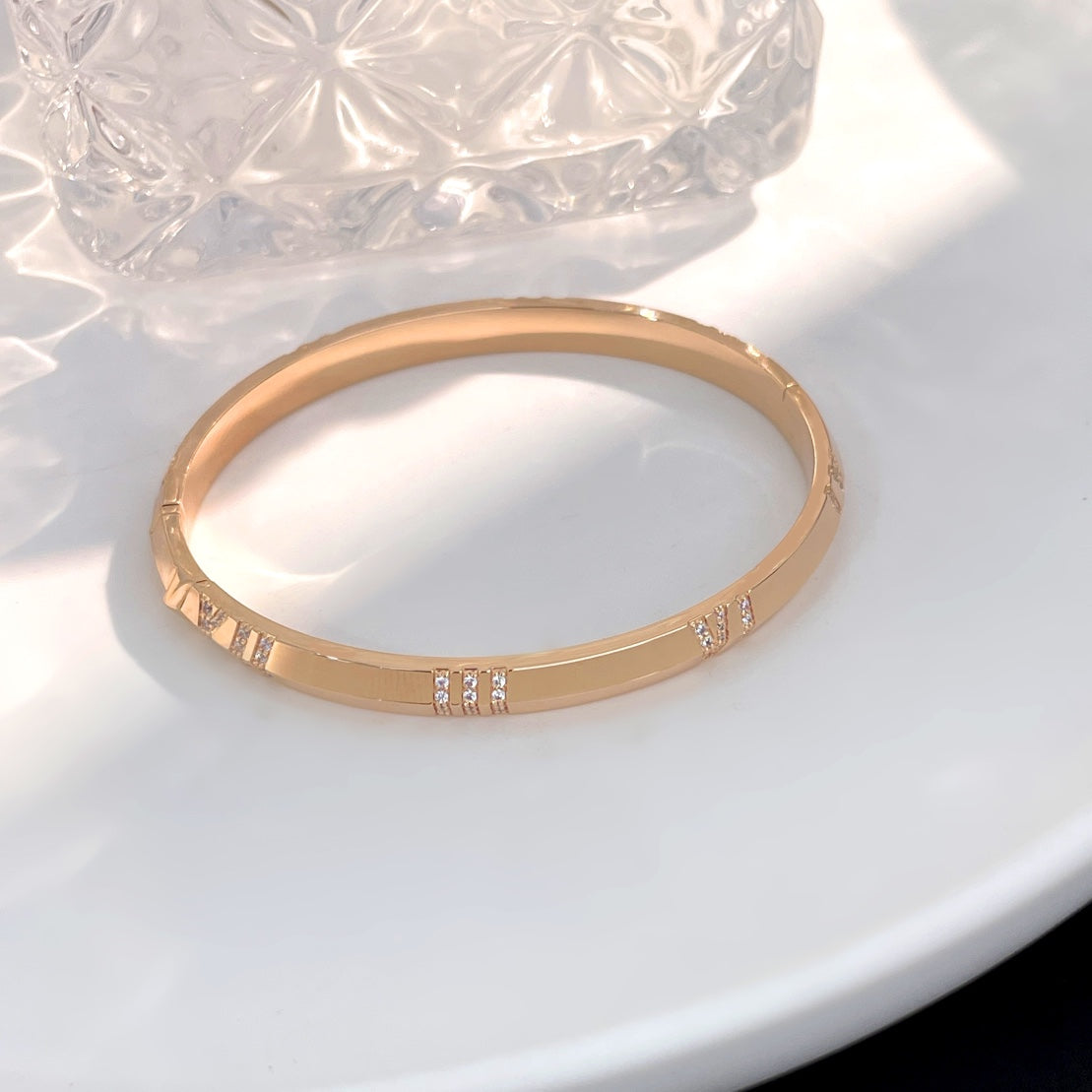 ATLAS BRACELET 6MM DIAMOND ROSE GOLD