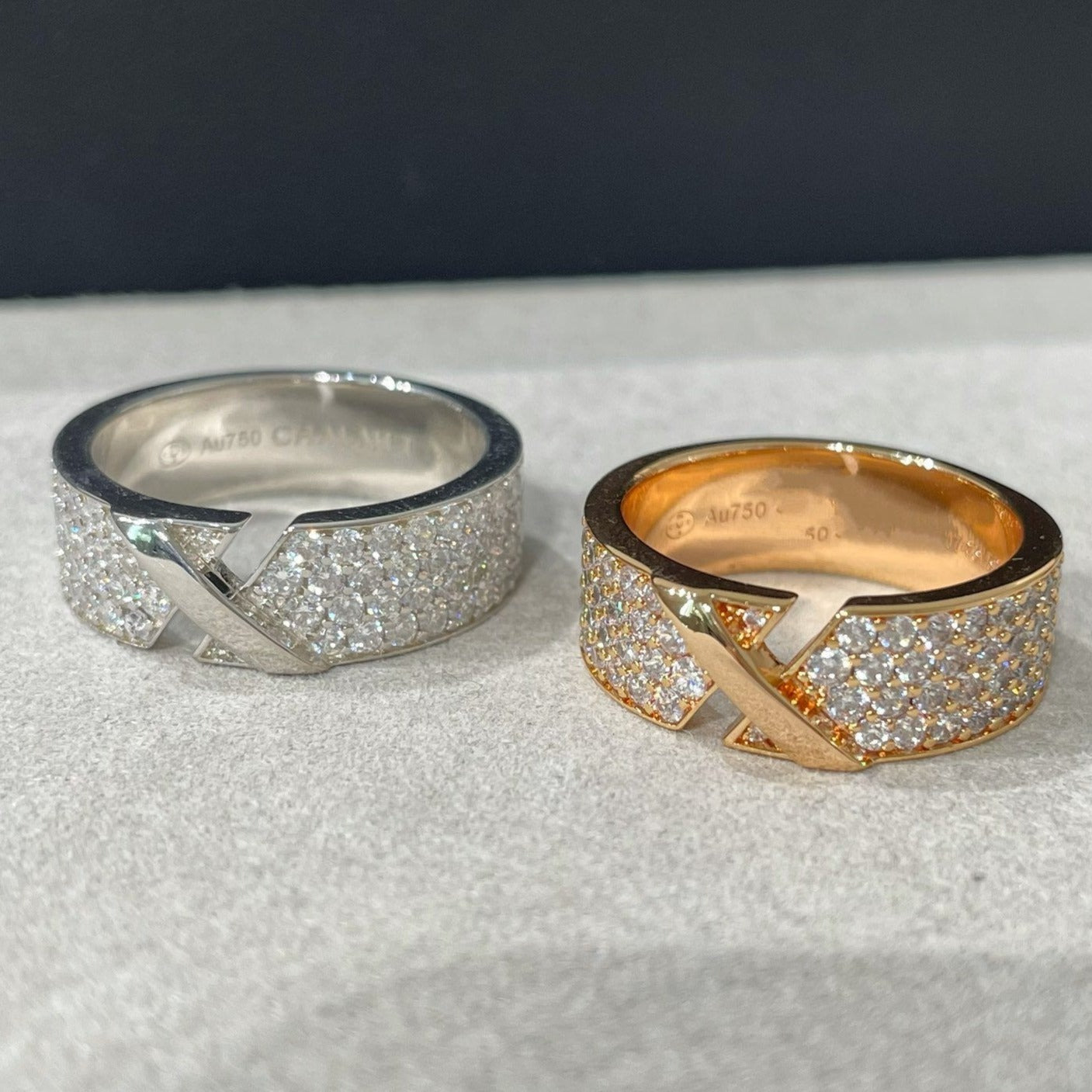 LIENS EVIDENCE ROSE GOLD DIAMOND PAVED RING