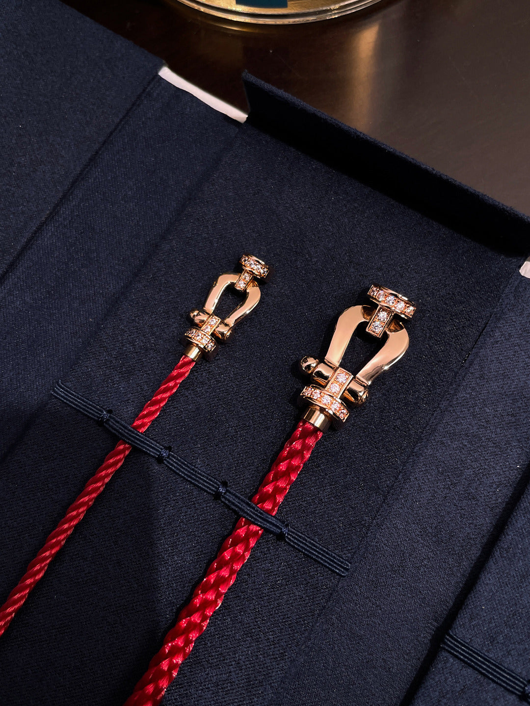 FORCE 10 HALF DIAMOND ROSE GOLD RED CORDERI LARGE AND MEDIUM MODEL