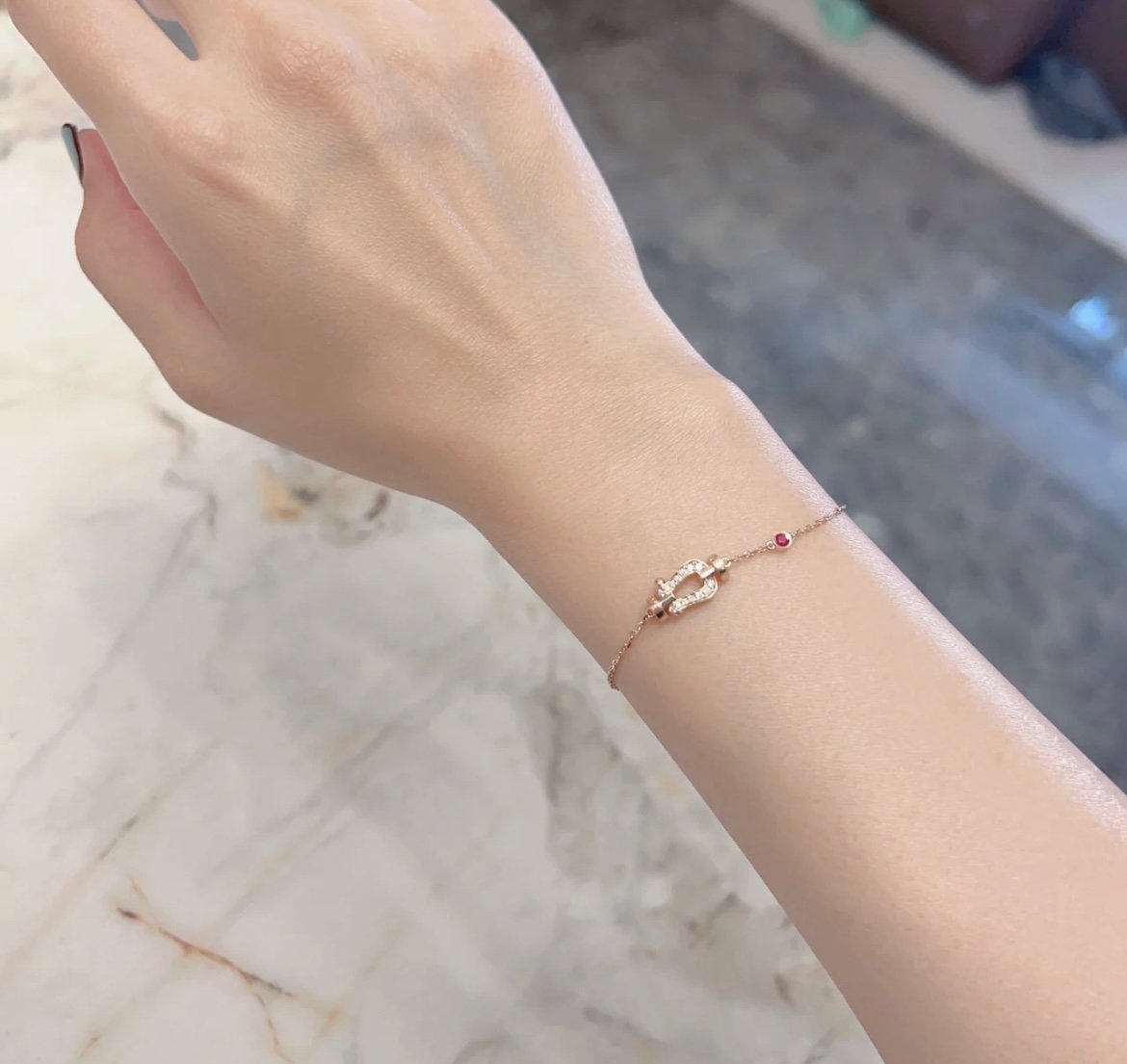 FORCE 10 DIAMOND CHAIN LINK ROSE GOLD BRACELET