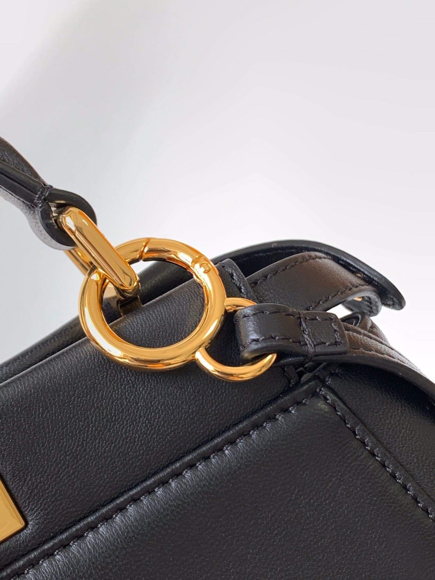 PEEKABOO MINI 23CM BAG BLACK LAMBSKIN GOLD HARDWARE