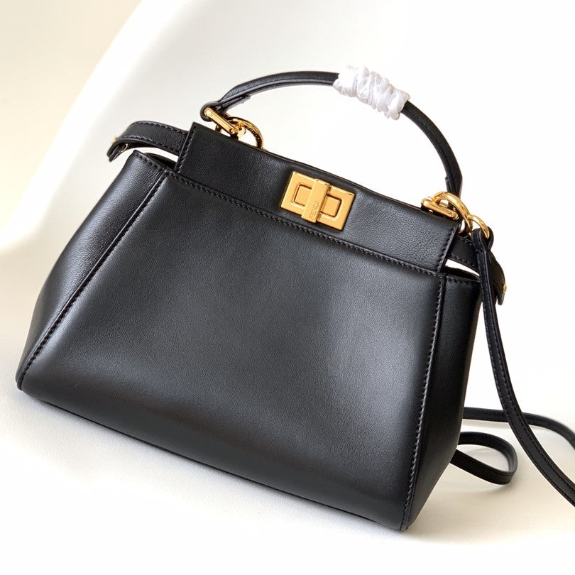 PEEKABOO MINI 23CM BAG BLACK LAMBSKIN GOLD HARDWARE
