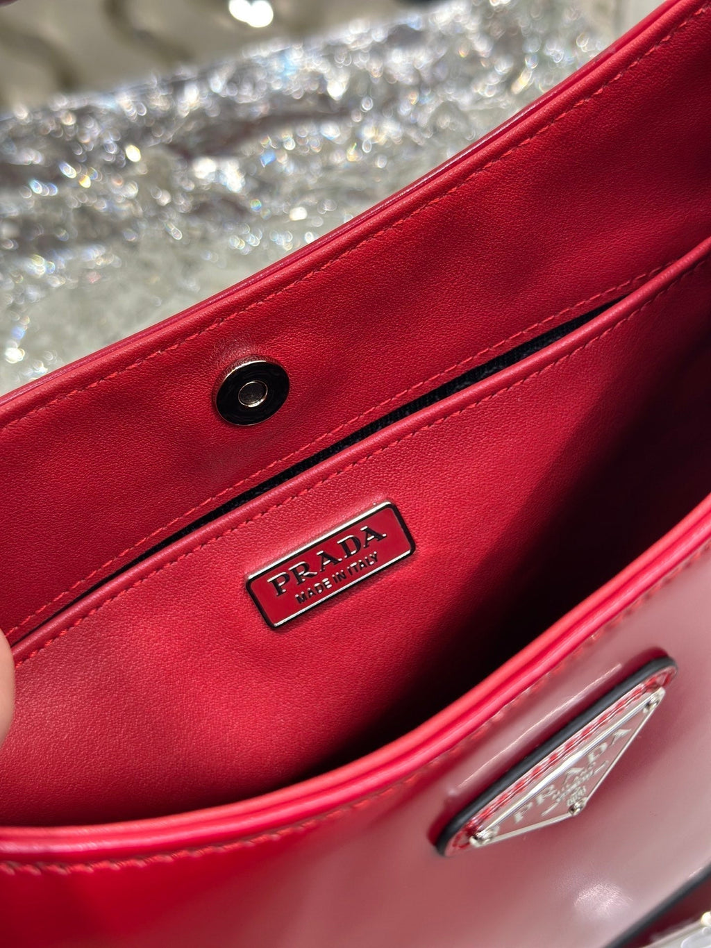 CLEO 27 DARK RED BRUSHED LEATHER SHOULDER BAG