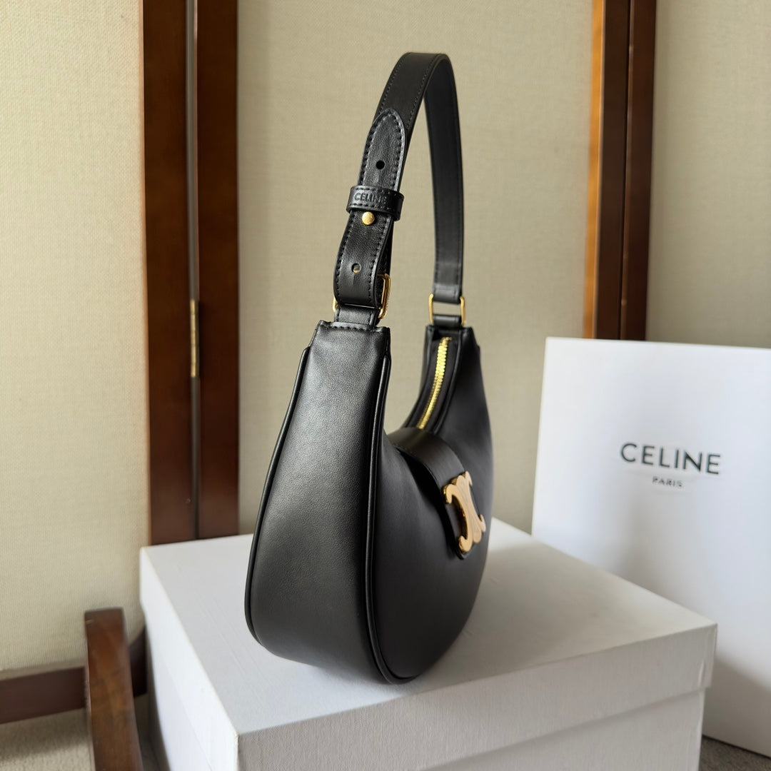 CELINE AVA BAG 23CM BLACK CALFSKIN