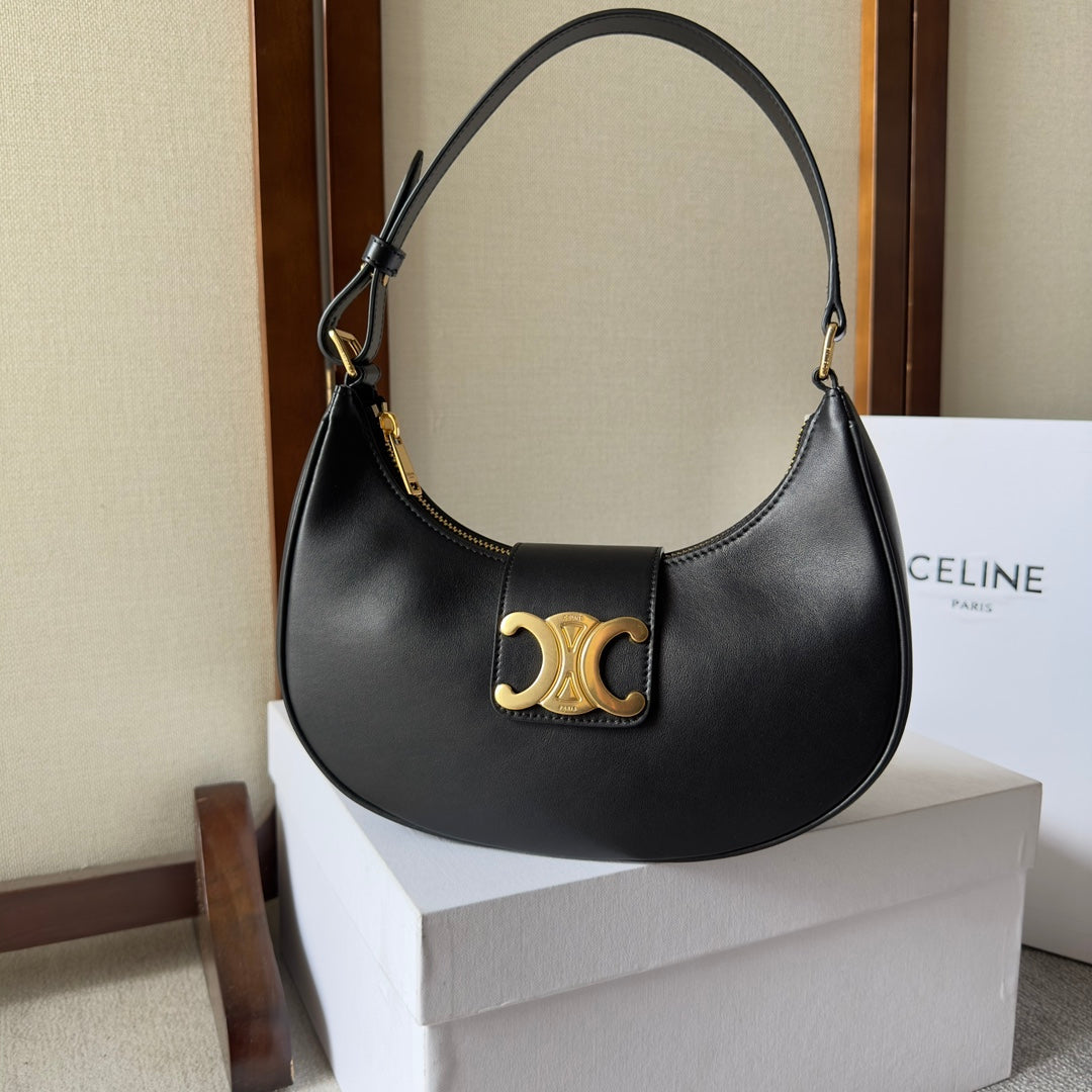 CELINE AVA BAG 23CM BLACK CALFSKIN