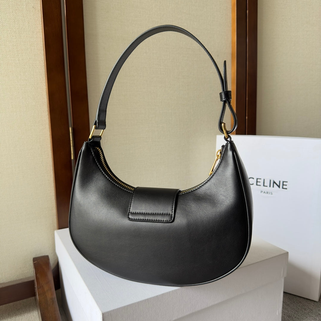CELINE AVA BAG 23CM BLACK CALFSKIN