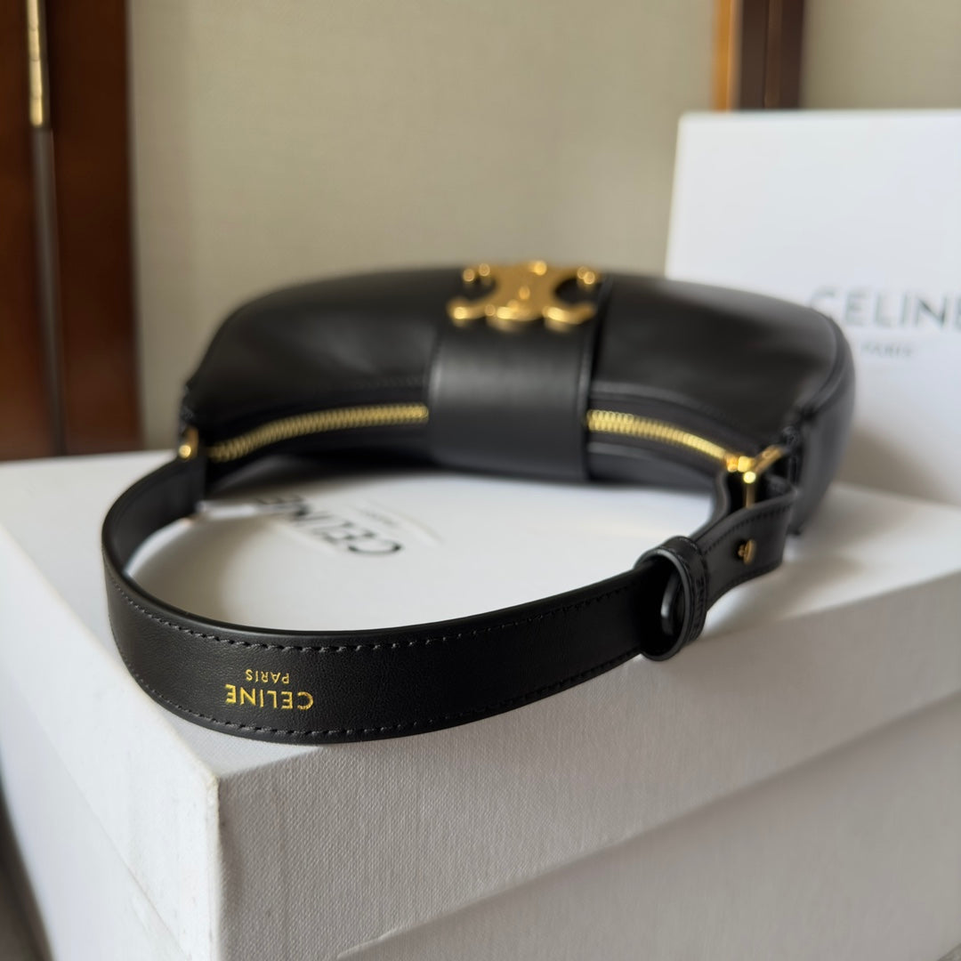 CELINE AVA BAG 23CM BLACK CALFSKIN